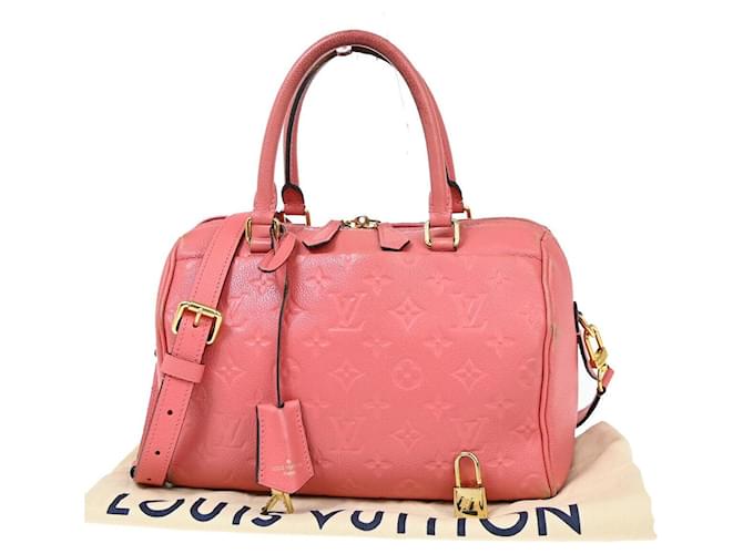 Louis Vuitton Speedy 25 Rosa Couro  ref.1329384