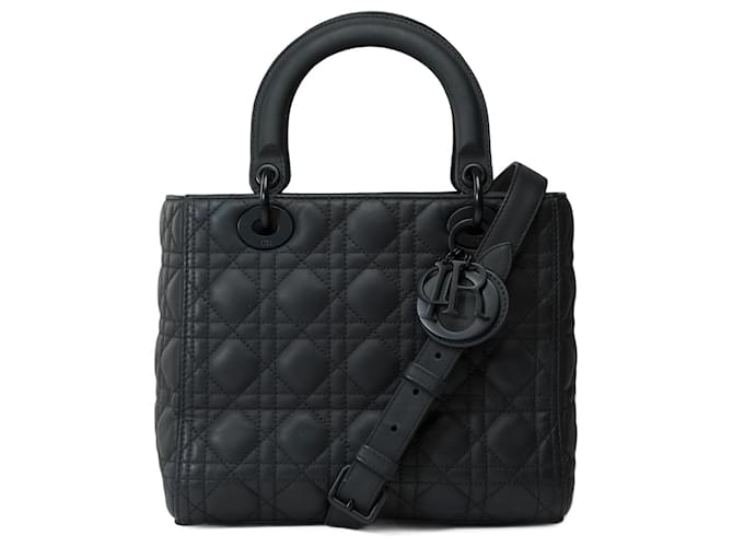 DIOR Lady Dior Bag in Black Leather - 101845  ref.1329422