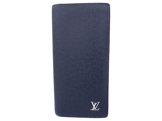 Louis Vuitton Brazza Azul marinho Couro  ref.1329449