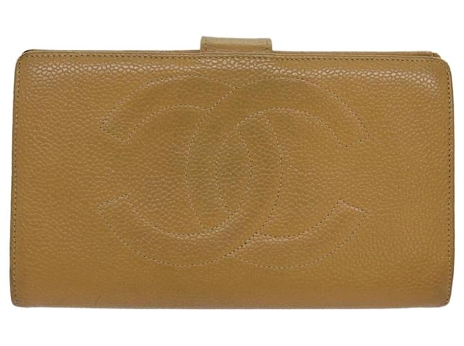 Chanel Logo CC Beige Pony-style calfskin  ref.1329462