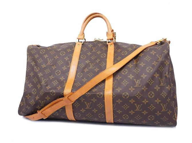 Louis Vuitton Keepall Bandouliere 55 Brown Cloth  ref.1329476