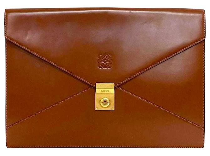 Loewe Anagram Brown Leather  ref.1329613
