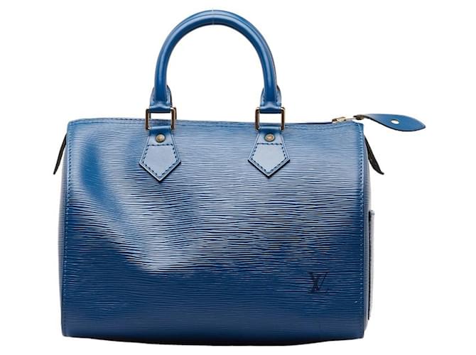 Louis Vuitton Speedy 25 Blue Leather  ref.1329616