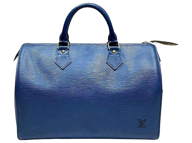 Louis Vuitton Speedy 30 Azul Couro  ref.1329648