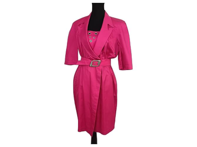 Thierry Mugler Mugler pink dress Cotton  ref.1329664