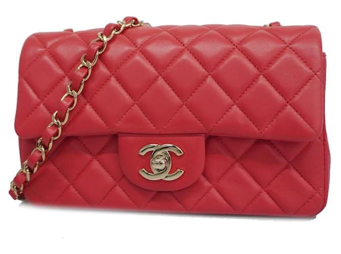 Chanel Matelassé Red Leather  ref.1329765