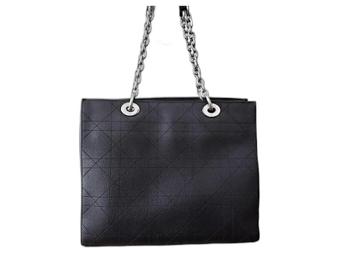 Dior Cannage tote Black Leather  ref.1329771