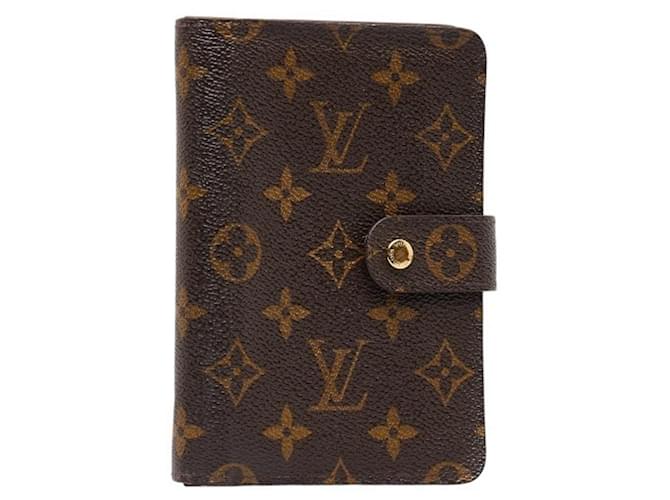 Louis Vuitton porte papiers zippé Marrom Lona  ref.1329853