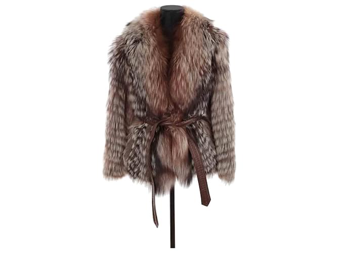 Yves Salomon Fur coat Brown  ref.1329890