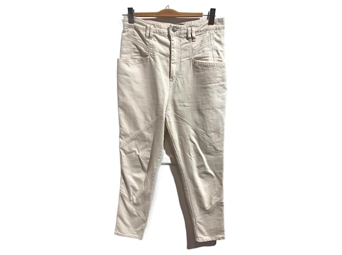 ISABEL MARANT Jeans T.fr 38 cotton Beige Cotone  ref.1329922