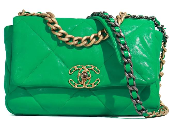 Chanel 19 CHANEL  Handbags T.  leather Green  ref.1329931