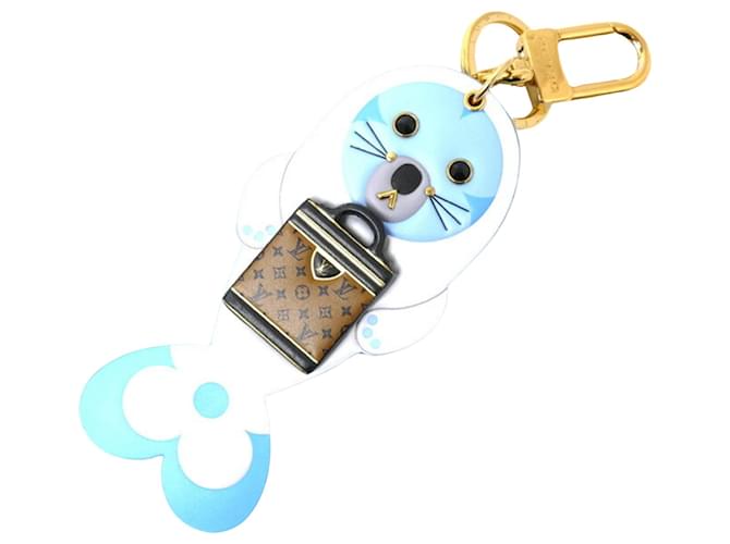 Louis Vuitton Porte clés Azul Lona  ref.1330095