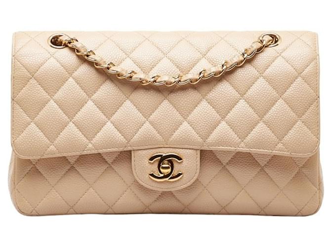 Timeless Chanel intemporal Bege Couro  ref.1330123
