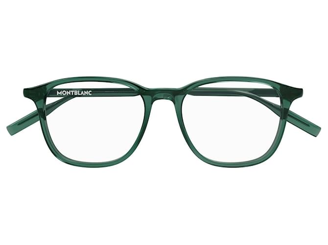 Óculos Montblanc MB0085O-006 Snowcap Verde Acetato  ref.1330156