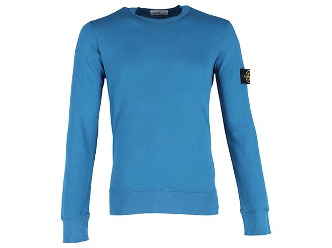 Stone Island Crewneck Sweatshirt in Blue Cotton  ref.1330201