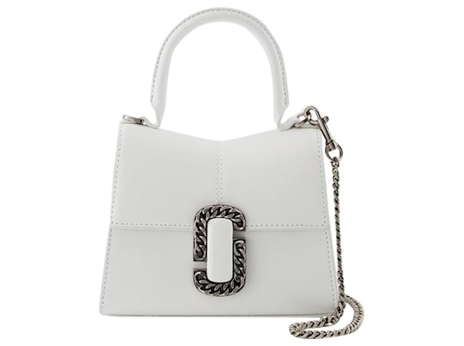 Die Mini Top Handle Bag - Marc Jacobs - Leder - Weiß Kalbähnliches Kalb  ref.1330206