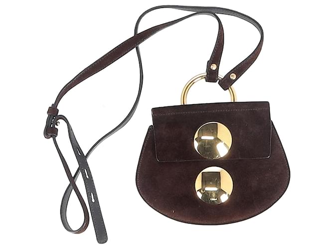 Chloé Mini Faye Shoulder Bag in Brown Suede  ref.1330226