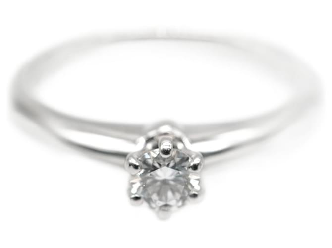 TIFFANY & CO. Anello di fidanzamento con diamante in platino E VS2 0.19 ctw Argento Metallico Metallo  ref.1330235