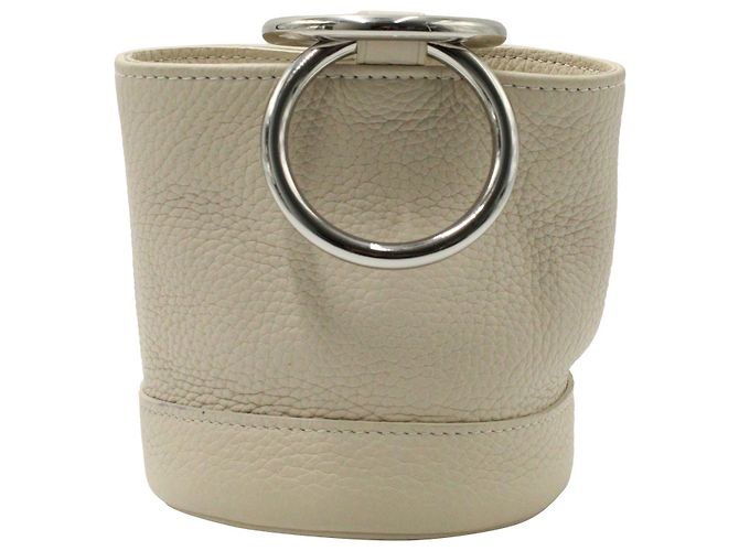 Bonsai di Simon Miller 15 Borsa a Secchiello in Pelle Bianca Bianco