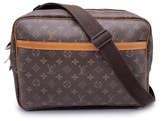 Louis Vuitton Vintage Monogram Reporter GM Crossbody Messenger Bag Brown Cloth  ref.1330290