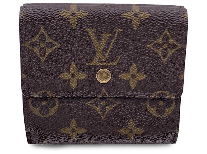 Louis Vuitton Vintage Monogram Elise Square Compact Wallet M61654 Brown Cloth  ref.1330291