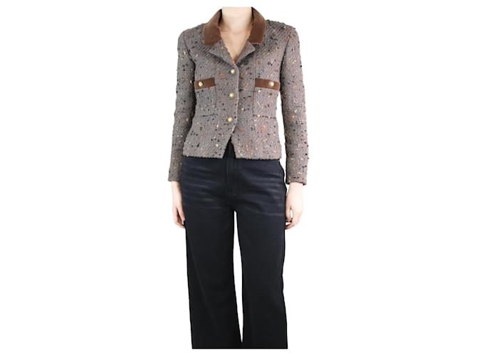 Autre Marque Brown tweed flecked jacket - size UK 8 Wool  ref.1330328