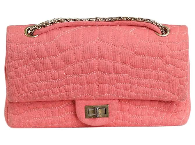 Mademoiselle Chanel Pink medium 2.55 flap bag Cloth  ref.1330357