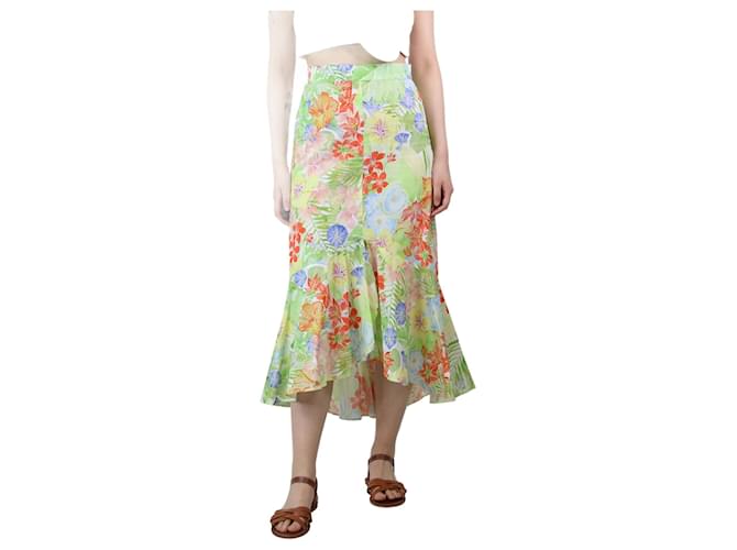 Autre Marque Multi tiered floral-printed midi skirt - size S Multiple colors Cotton  ref.1330364