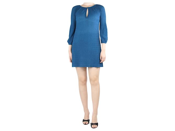 Missoni Mini-robe texturée bleue à col trou de serrure - taille UK 10  ref.1330370