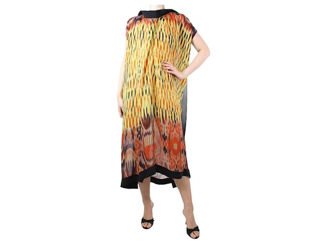 Dries Van Noten Multi silk printed sheer dress - size UK 10 Multiple colors  ref.1330375