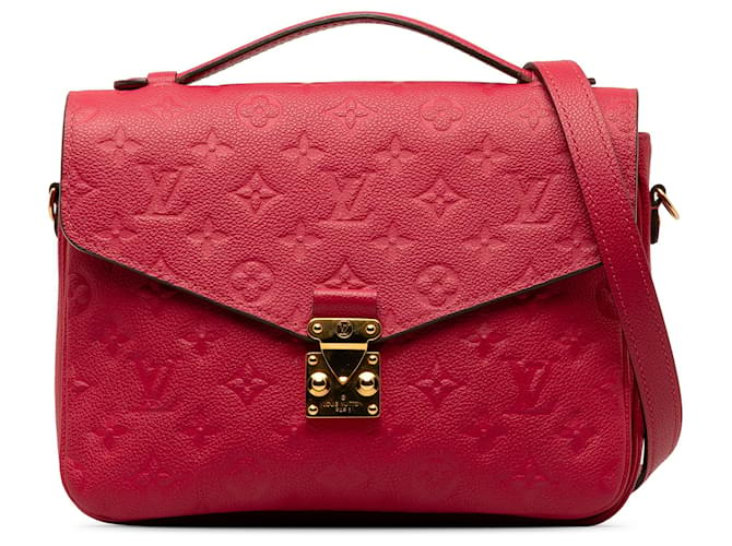 Louis Vuitton Monograma rojo Empreinte Pochette Metis Roja Cuero  ref.1330391