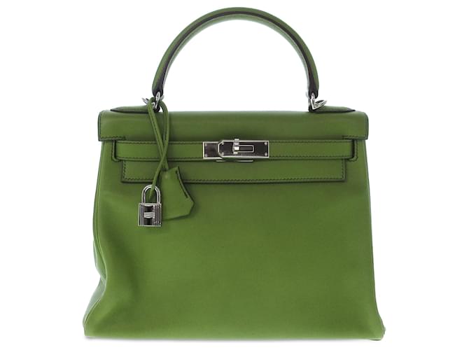 Hermès Green Swift Kelly II Retourne 28 Leather Pony-style calfskin  ref.1330395