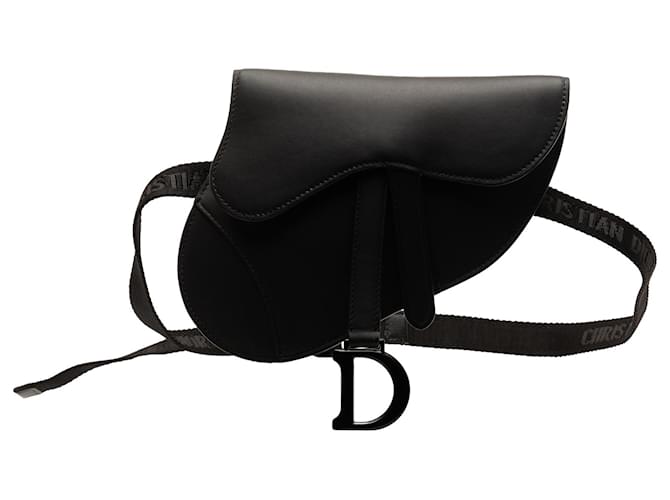 Dior Black Ultra Matte Saddle Belt Bag Leather Pony-style calfskin  ref.1330408
