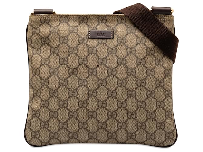 Gucci Brown GG Supreme Crossbody Bag Beige Cloth Cloth  ref.1330414