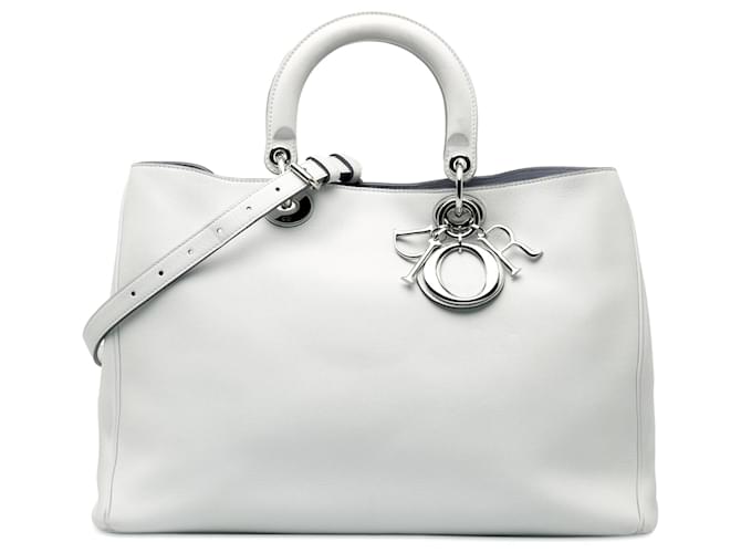 Dior Gray Large Diorissimo Satchel Grey Leather Pony-style calfskin  ref.1330424