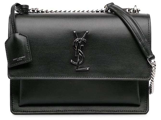Saint Laurent Black Medium Sunset Shoulder Bag Leather Pony-style calfskin  ref.1330433