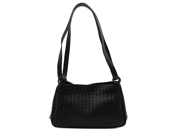 Bottega Veneta Black Intrecciato Shoulder Bag Leather Pony-style calfskin  ref.1330460