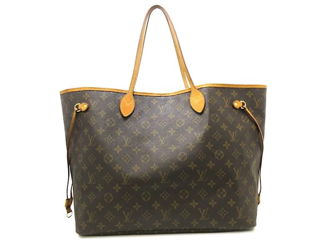 Louis Vuitton Brown Monogram Neverfull GM Leather Cloth  ref.1330467