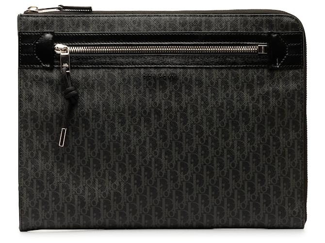 Dior Black Oblique Clutch Bag Cloth Cloth  ref.1330484