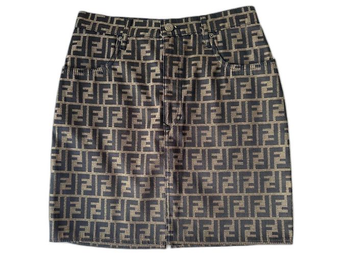 Fendi Jeans Zucca Monogram Rock Braun