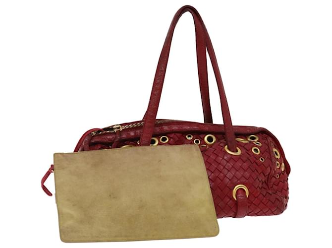 Autre Marque BOTTEGA VENETA INTRECCIATO Shoulder Bag Leather outlet Red Auth am5994  ref.1330600