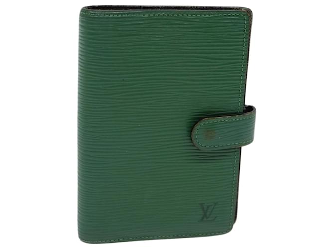 LOUIS VUITTON Epi Agenda PM Day Planner Cover Green R20054 LV Auth 70465 Leather  ref.1330631