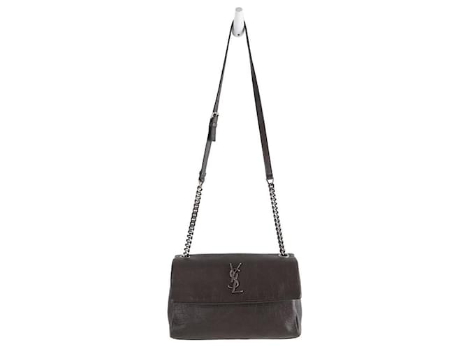 West Hollywood Saint Laurent Leather Handbag Grey  ref.1330644