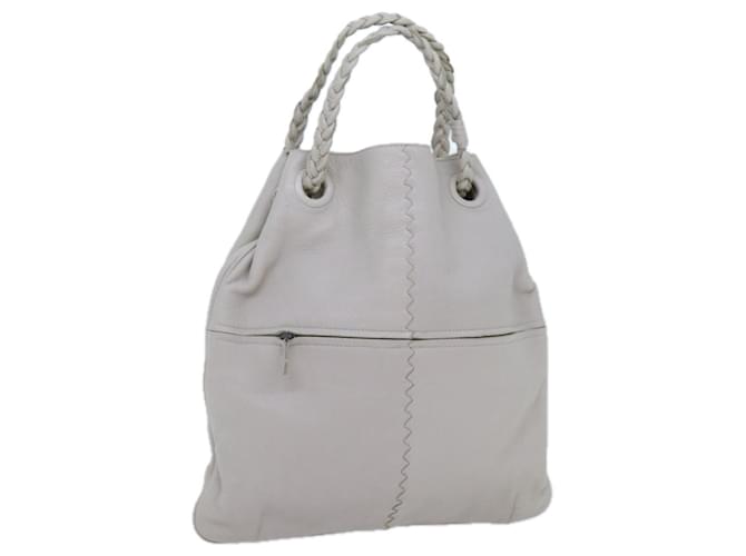 Autre Marque BOTTEGA VENETA INTRECCIATO Hand Bag Leather White 147716 Auth am6052  ref.1330668