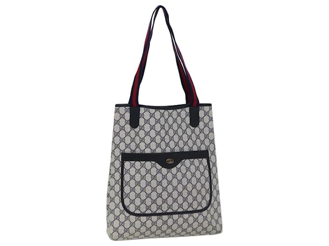 GUCCI GG Supreme Sherry Line Tote Bag PVC Red Navy 16 002 4487 auth 70619 Navy blue  ref.1330670