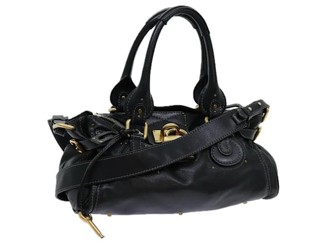 Chloé Chloe Paddington Hand Bag Leather 2way Black Auth 70392  ref.1330707