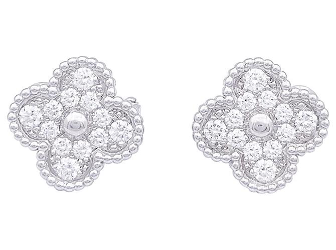 Autre Marque Van Cleef & Arpels "Vintage Alhambra" white gold earrings, diamants. Diamond  ref.1330762