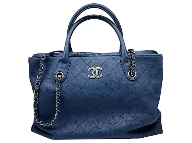 Chanel Blue Leather  ref.1330879