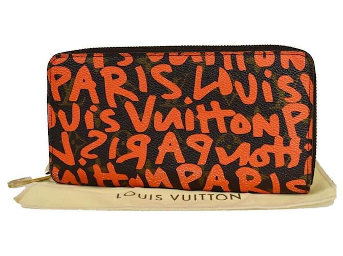 Louis Vuitton Zippy Geldbörse Orange Leinwand  ref.1330932
