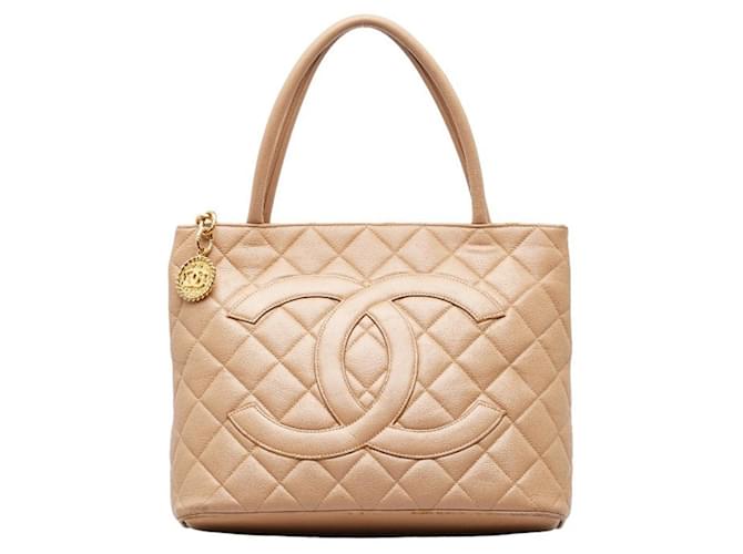 Chanel CC Beige Leather  ref.1331018